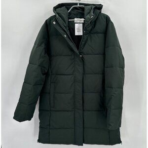 Stoic Women's Insulated Snap Front Parka Coat with Hood size L Large Evergreen
